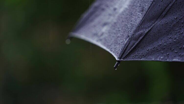 雨伞上的雨滴