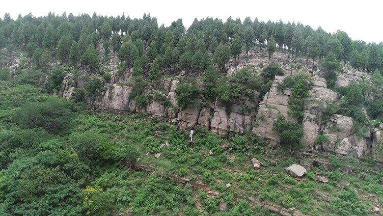 航拍山区大山 树木森林 