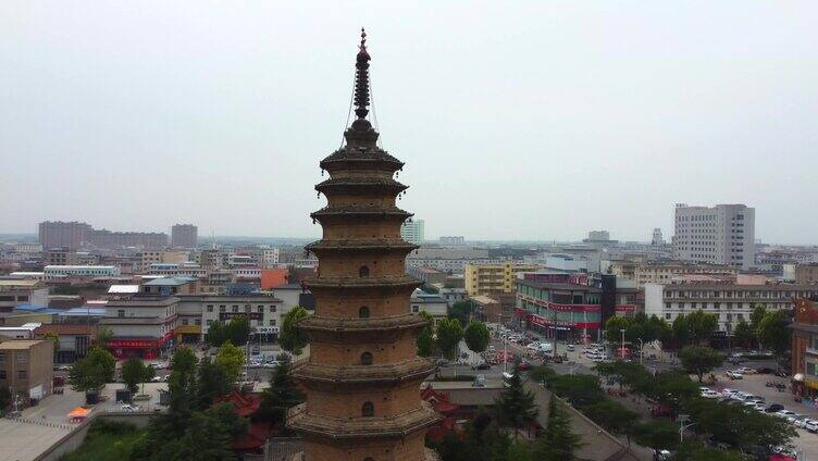 芮城-寿圣寺-航拍-塔-名胜古迹-古塔