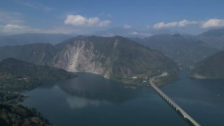 都江堰紫坪铺水库航拍