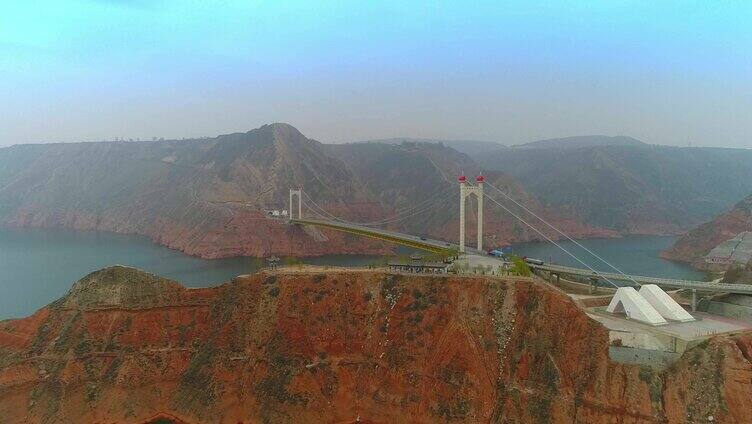 航拍刘家峡大桥甘肃省