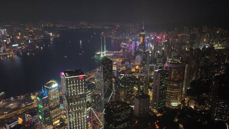 香港夜景，维多利亚港