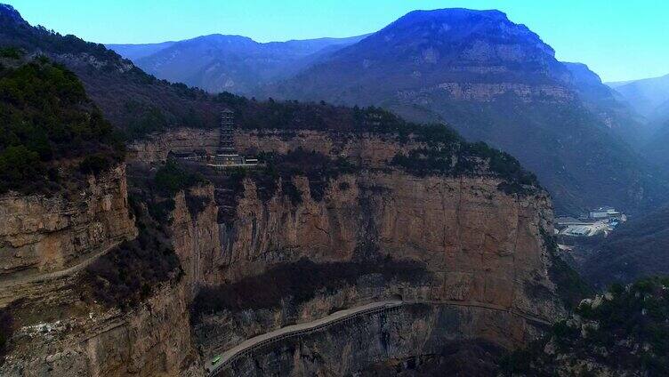 航拍大山 石窟 山洞