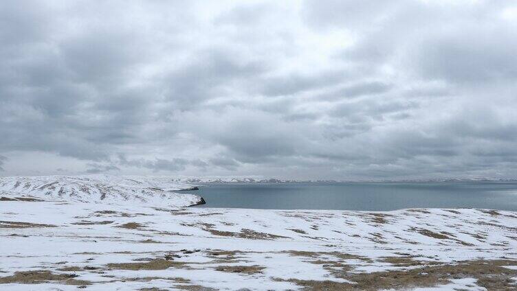 青海鄂陵湖雪景