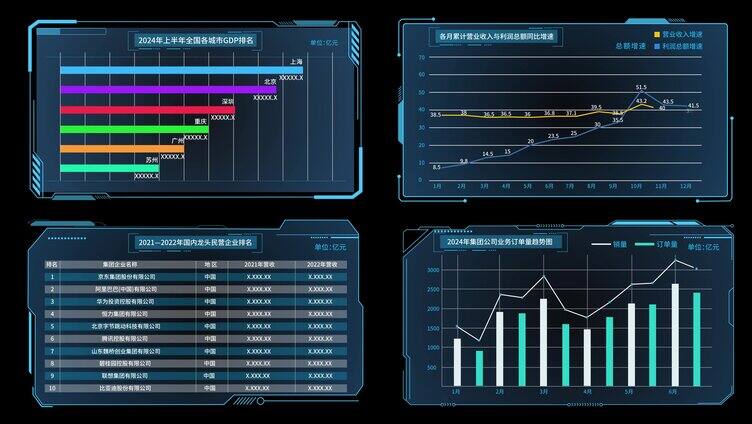 科技感HUD全息科技元素AE模板