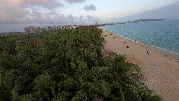 穿越机航拍4K海南三亚大海沙滩海边风景