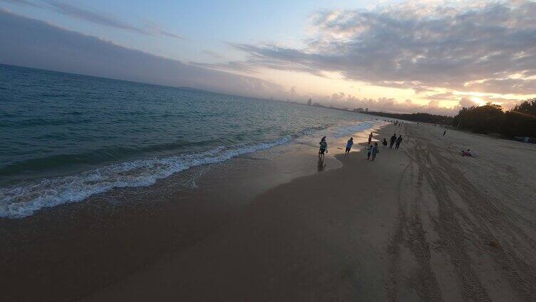 穿越机航拍4K海南三亚大海沙滩海边风景