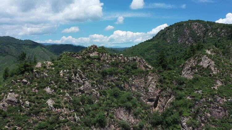 蓝天 白云 山峰 山脉 森林 青山 山 