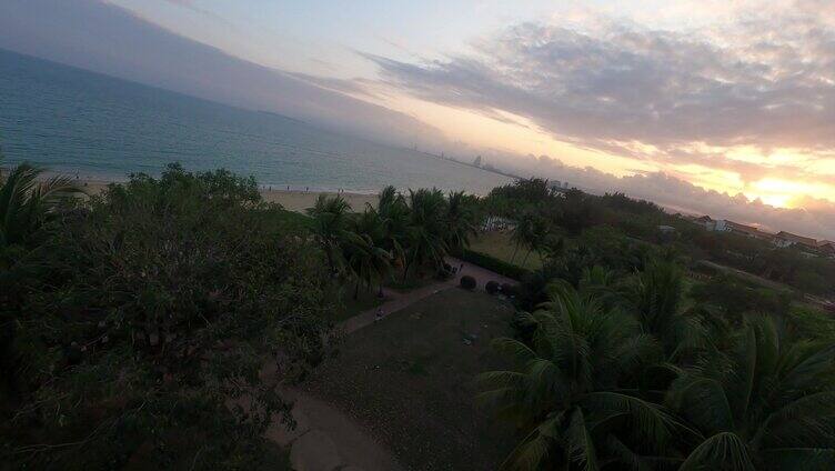 穿越机航拍4K海南三亚大海沙滩海边风景