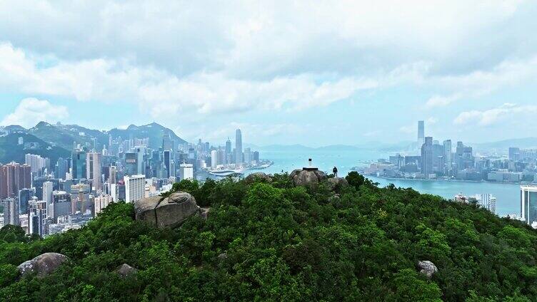 香港宝马山顺光白天航拍视频合集