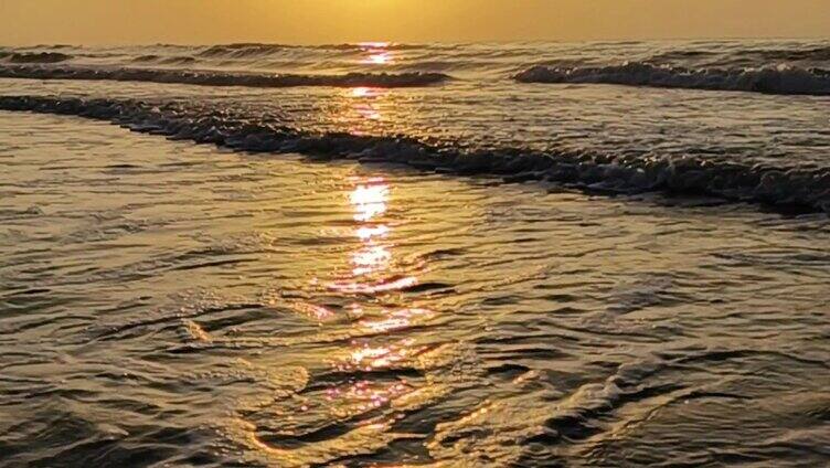  夕阳大海 日出晨光海浪 大海日出巨浪