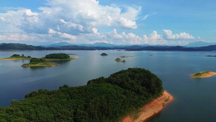 高清航拍海南松涛水库自然风光