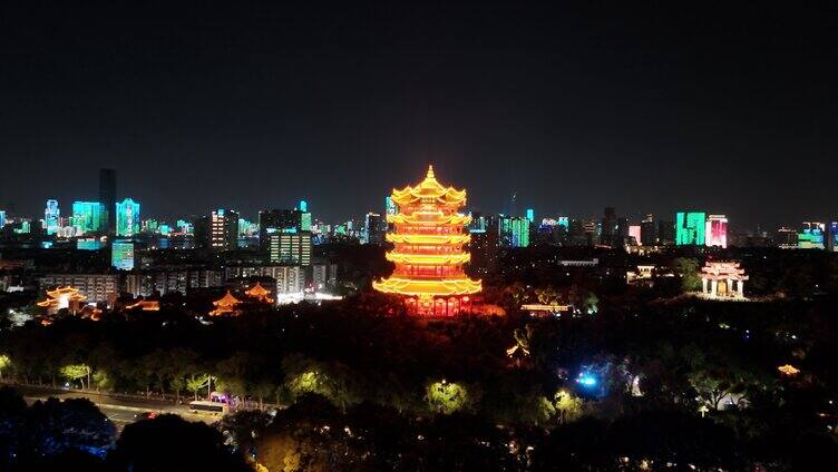 武汉黄鹤楼夜景远景