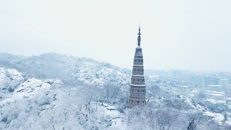 杭州西湖雪宝石山雪景宝淑塔雪景浙江雪景