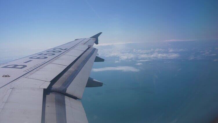 飞机窗外风景高空穿越云层  4K素材