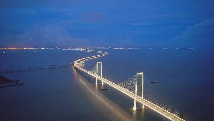 深中通道蓝调夜景