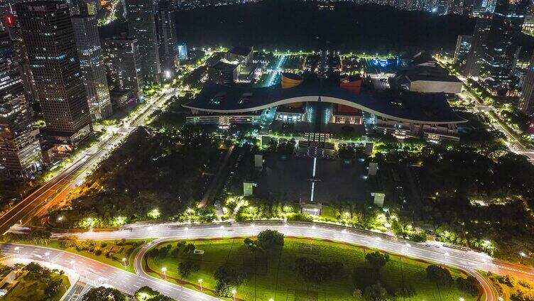 城市拥堵车流夜景