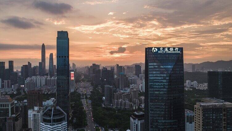 华强北高空延时摄影日转夜4k