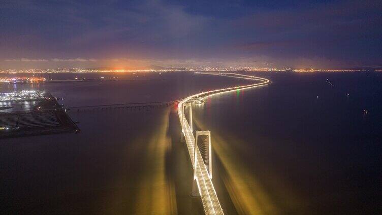 深中通道蓝调夜景