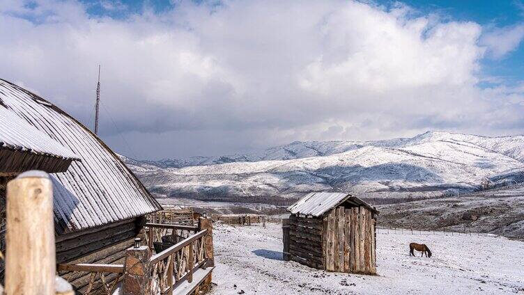 白哈巴雪山乌云云延时2