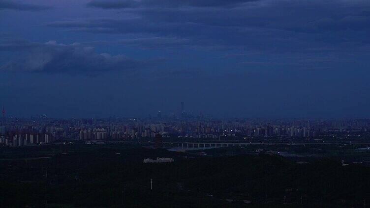 俯瞰北京城市夜景