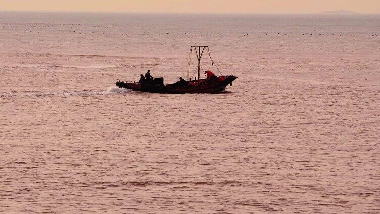 大海日出朝阳出海打渔