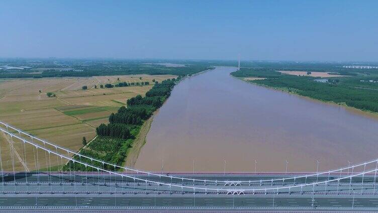 航拍济南 黄河凤凰大桥