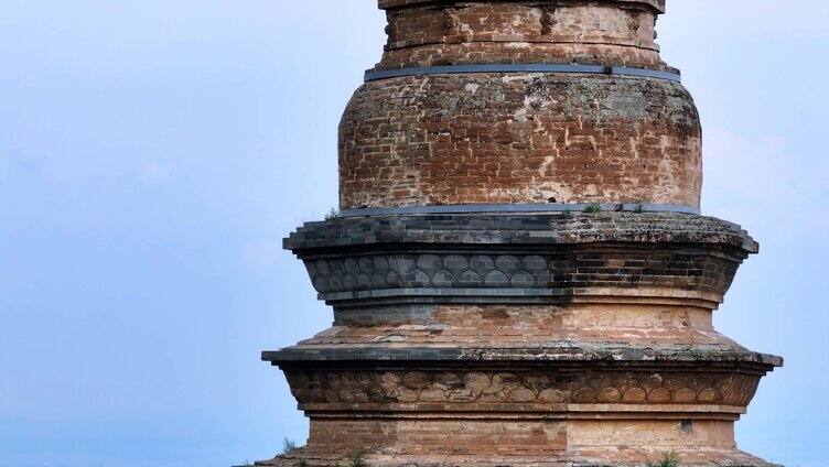 航拍延时 实景河北阳原澍鹫寺塔 唐代佛塔