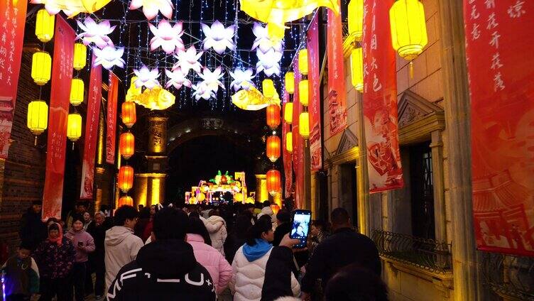 台儿庄古城 古建筑夜景 