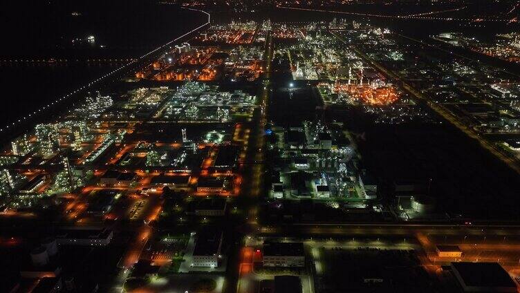 化工区厂房 夜景 航拍 14