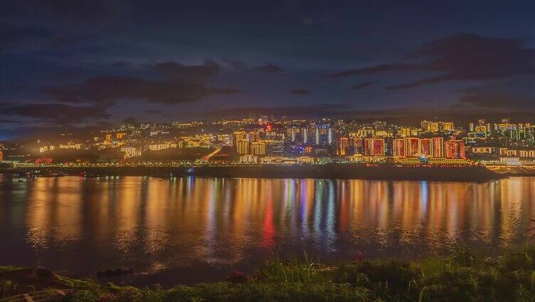 城市夜景航拍