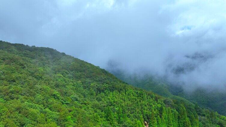 云雾 群山 山里人家 航拍