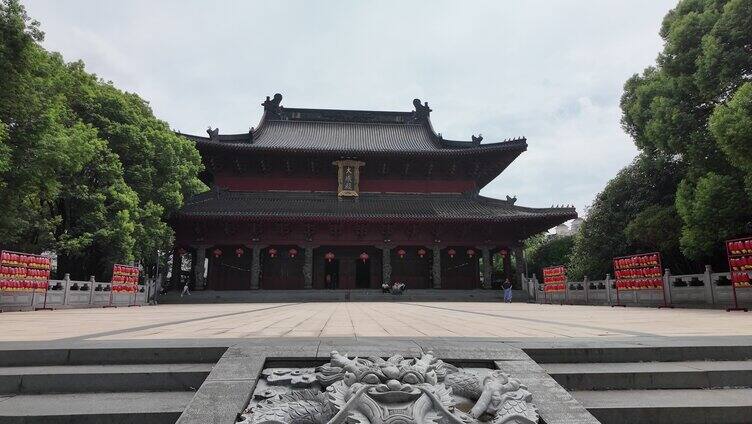 自然风光秋天美景绿枝景观休闲旅游寺庙