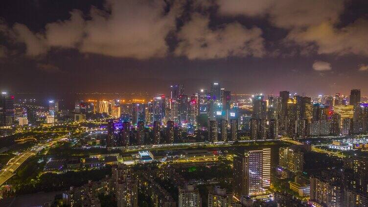 4K航拍深圳南山夜景延时