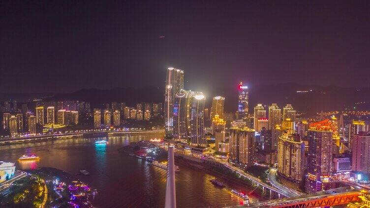 重庆夜景航拍延时