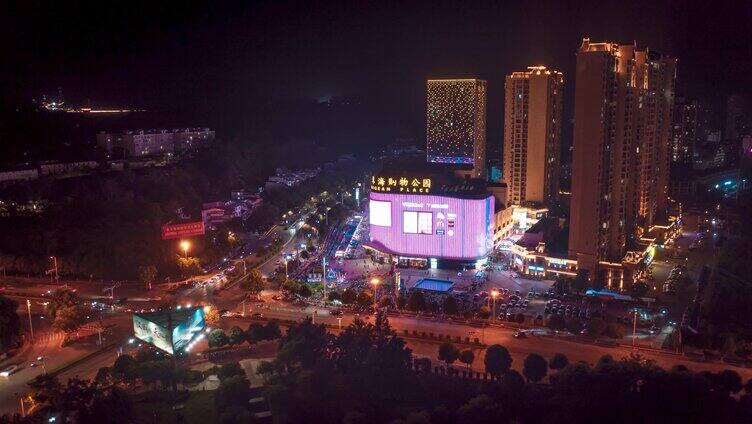 广西百色市爱琴海公园夜景延时