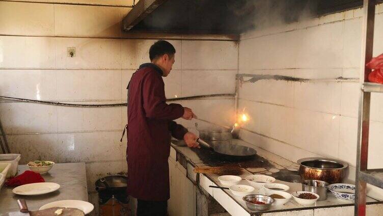 炒菜灶颠锅 大厨烹饪 饭店 厨师 