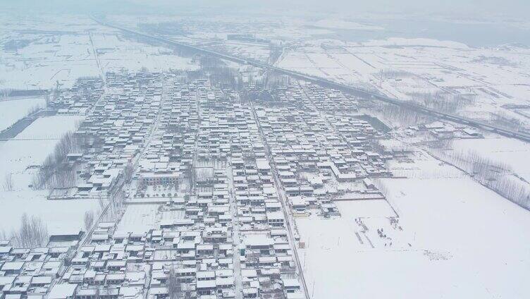 冬天农村 雪后农村 北方农村 航拍农村雪