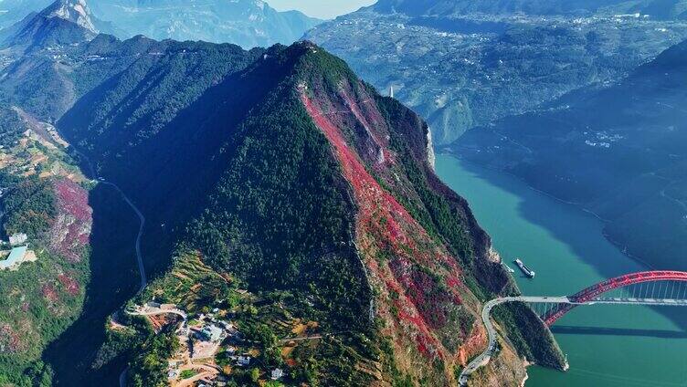 航拍文峰景区红叶