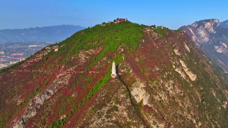 航拍文峰景区红叶