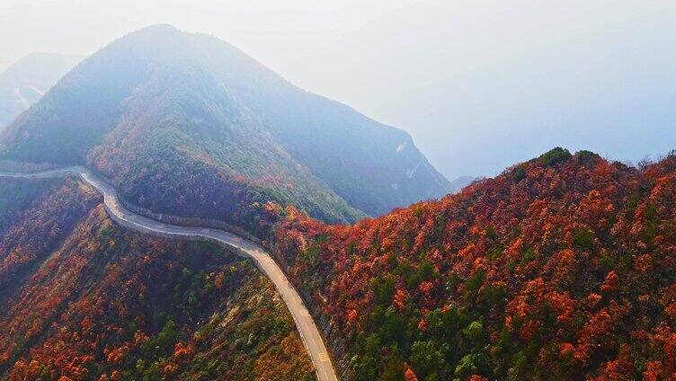 航拍长江三峡巫峡秋色