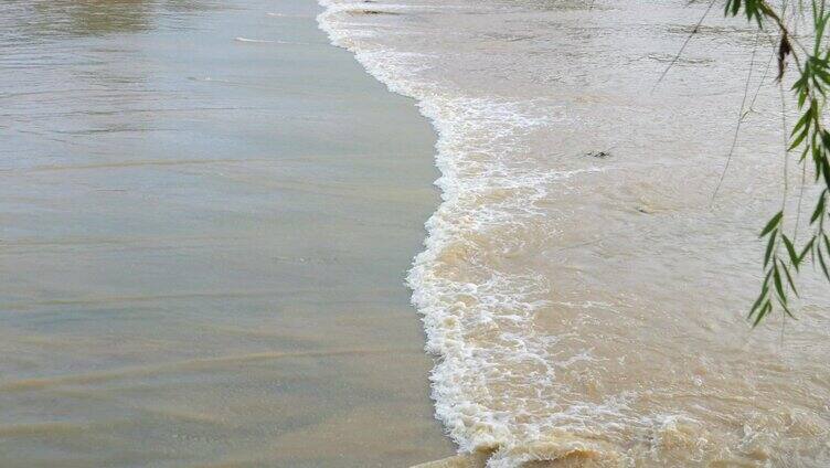 河道水流 水花 水流湍急 河道 江河 激