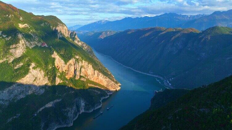 长江三峡巫峡航拍延时