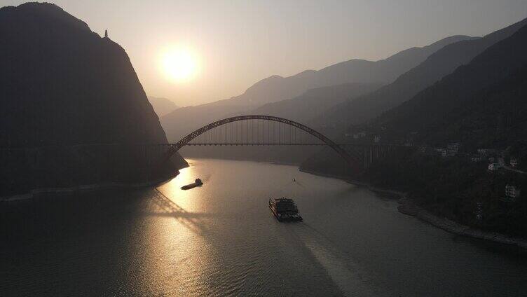 航拍长江三峡云海日出