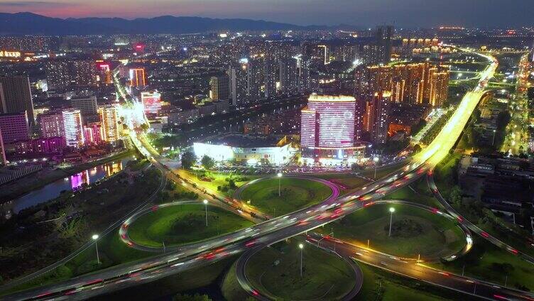 红谷滩高架夜景延时