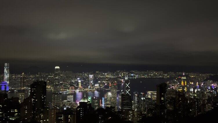 香港太平山顶夜景实拍