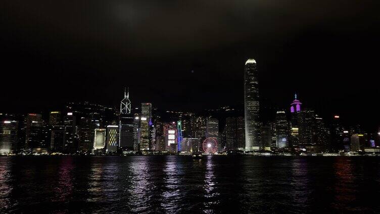 香港维多利亚港香港岛夜景