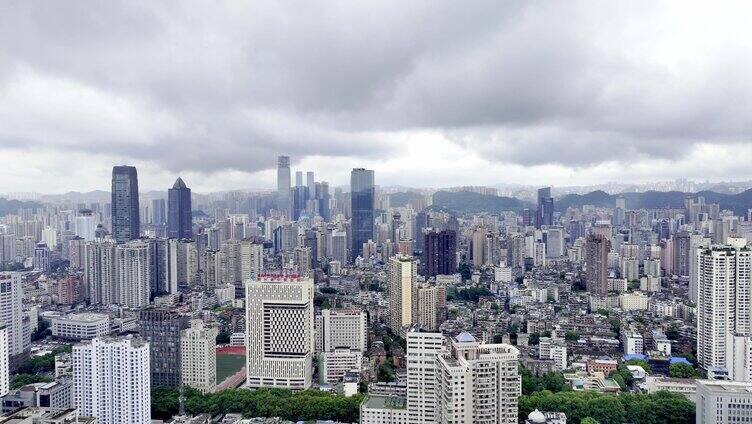 贵州城市大景 发光 云层