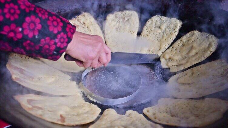 乡愁美食锅边馍馍老家味道