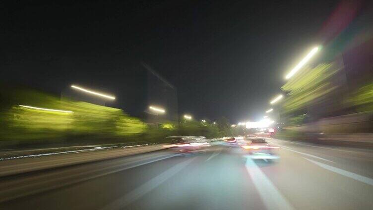 夜晚公路延时摄影